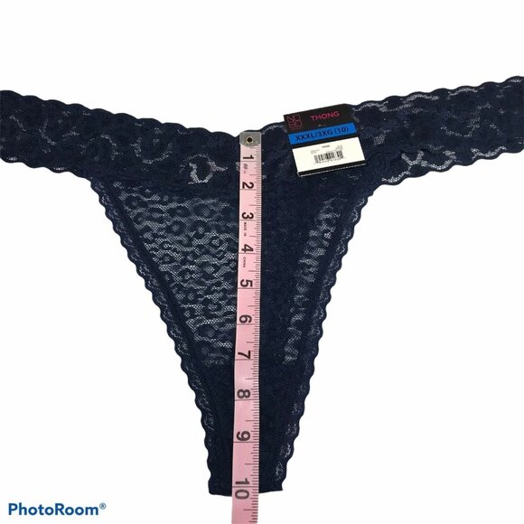 No Boundaries Womens Size XXXL 10 Thong Panty Lace Blue New With Tags - Picture 8 of 9